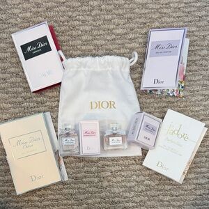 Dior Miss Dior Set with Gold and White Pouch